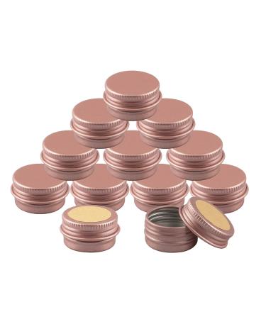 Basic packing 12 pieces 5ml Matt pink empty round aluminum can with screw cap aluminum dose Aluminum screw boxes of Cerz dose of cosmetic cans tin cans with 12 pieces 20mm sticker