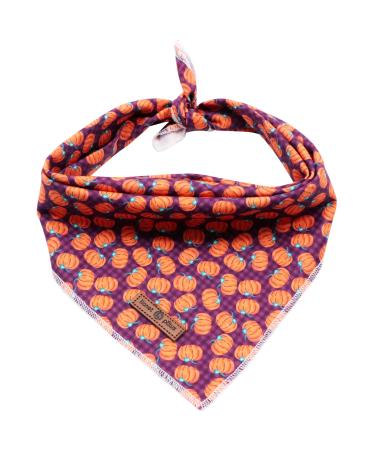 Lionet Paws Halloween Dog Bandana Headscarves Dog Scarf Triangular Scarf for Small Medium and Large Dogs L (Pack of 1) Pumpkin