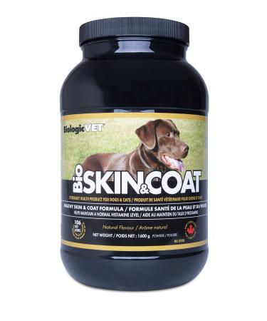 Flora Health BiologicVET BioSKIN&Coat Natural Antihistamine Quercetin Bromelain Lignans Prebiotics for Dogs and Cats 1600 g Powder Greenish 1.6 kg (Pack of 1)
