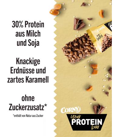Buy Corny Peanut Caramel Crunch Protein Bars - 30% Protein No Added Sugar Bulk Pack (12x45g) - Ideal for Healthy Snacking & Fitness - Buy Online on SooperMarket.com