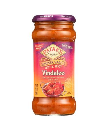 Patak's Simmer Sauce, Hot and Spicy Vindaloo, 12.3 Ounce (Pack of 6)