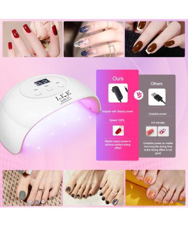 72W UV Nail Lamp for Gel Nails LKE LED Nail Dryer with Timer & Auto Sensor | Professional Nail Art Tools - Buy Online on SooperMarket.com