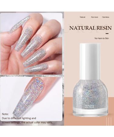 Shefave Silver Nail Polish Glitter Nail Polish - Long Lasting Glossy Easy Peel off Nail Varnish No Need Cure Nails Gel Non Toxic Nail Polishes - DIY Nail Art Manicure at Home Salon 10ml #J12 - Buy Online on SooperMarket.com