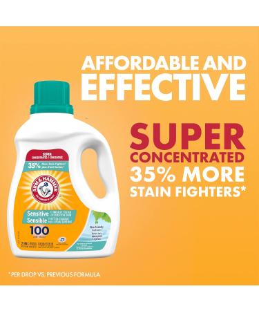Arm & Hammer Liquid Laundry Detergent for Sensitive Skin Super Concentrated Skin Friendly Fresh Scent 100 Loads 2.96-L - Buy Online on SooperMarket.com
