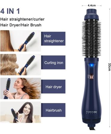 PARWIN PRO One-Step Hair Dryer Brush: 4-in-1 Hot Brush for Styling, Volumizing, and Straightening - 1000W Prussian Blue - Buy Online on SooperMarket.com