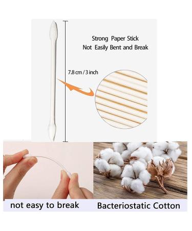 Double Precision Cotton Swabs with Paper Stick - 800 Pieces, Double Pointed Tips for Makeup - 4 Packs, 200 Count per Pack - Buy Online on SooperMarket.com