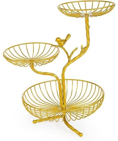 Kitchen Countertop Fruit Rack Fruit Basket Fruit Bowl Fruit Basket Bowl Fruit Basket Gold Fruit Bowl Table Decoration Fruit Basket Fruit Racks Vegetable Snacks Holder Fruit Racks (Color : 3 Tier)