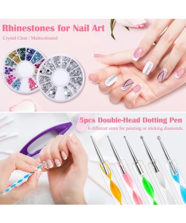 40-Piece Nail Art Decoration Set | Brushes Foil Stickers & More | Perfect for Manicure Enthusiasts | International Shipping Available - Buy Online on SooperMarket.com