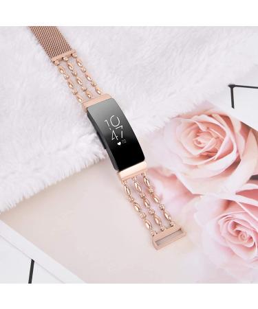 KOREDA Stainless Steel Metal Chain Bangle for Fitbit Inspire HR - Rose Gold - Buy Online on SooperMarket.com