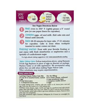Namaste Foods Organic Yellow Cake Mix - Gluten-Free, 12 oz | Delicious & Easy Baking - Buy Online on SooperMarket.com