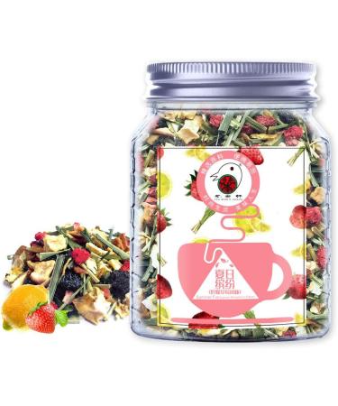 Plant Gift Summer Fun Fruit Tea Oganic Fruit Herbal Tea All Natural Flavors Loose Leaf Apple Grape Lemongrass Lemon Peel Strawberry Non GMO Vegan Tea Bags Into Iced Tea & Hot Tea 70G/2.5oz - Buy Online on SooperMarket.com