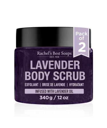 BeautyFrizz Lavender Body Scrub 24 Oz - Exfoliating Scrub with Sea Salt, Aloe & Shea Butter - Pack of 2 - Buy Online on SooperMarket.com