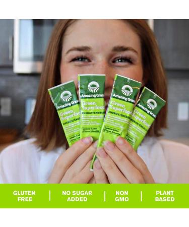 Amazing Grass Green Superfood Energy Organic Powder with Wheat Grass and Greens Flavor: Lemon Lime 30 Servings 7.4 Ounces - Buy Online on SooperMarket.com