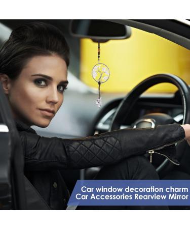 Shop Cobee Tree of Life Hanging Ornament for Car Mirrors | 7 Chakra Stones | Reiki & Good Luck Decoration for Cars & Windows (White/Pink) - Buy Online on SooperMarket.com