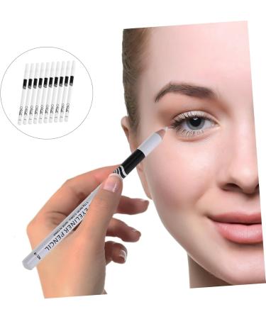 PLAFOPE White Makeup Pencil 10pcs Lying Silkworm Eyeliner Eyeshadow Make up Eyeliner Pen Woman Makeup Supply Pretty Brush Girl - Buy Online on SooperMarket.com