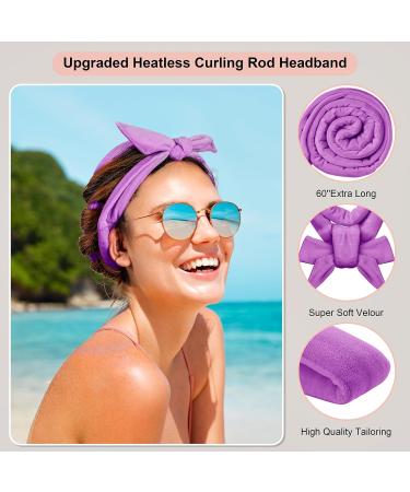 CORATED Velvet Heatless Curling Rod Headband Set - No Heat Hair Curlers for Long Hair (Purple) - Buy Online on SooperMarket.com