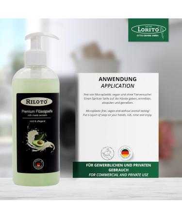 Lorito Premium Liquid Soap Avocadomilch 6x500ml | Vegan Creamy Hand Soap for Sensitive Skin & Allergy Sufferers | International Shipping Available - Buy Online on SooperMarket.com
