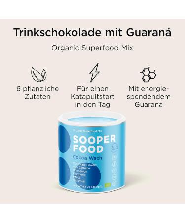 Sooper Food Cocoa Wach - Zimt - Kurkuma Powder | Bio Vegan Chocolate Nut for Fast Energy - 250g - Buy Online on SooperMarket.com