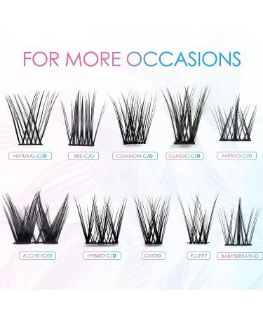 LANKIZ DIY Wispy Lash Clusters Individual Extensions 120 Clusters C+ D Mix Curl - Soft Lightweight 10-16mm Wide Band Mix Style Cluster Lashes | Home Use - Buy Online on SooperMarket.com