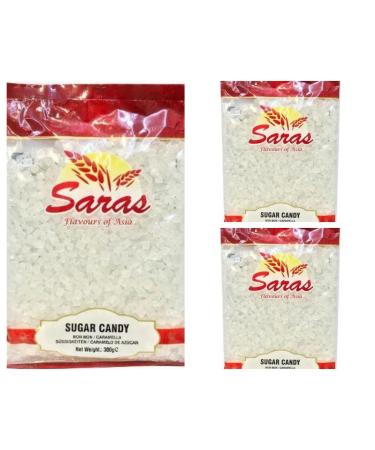 Saras Sugar Candy 300g (Pack of 3) | Pure and Sweet Delight | Versatile Sweetening | Hard Candies | Fondants