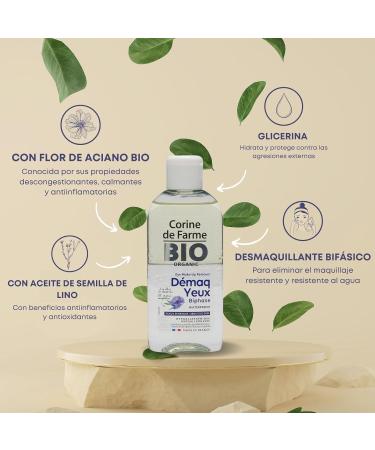 Corine de Farme Bio Bi-Phase Cleaning Lotion for Waterproof Eye Makeup - Organic Certified Makeup Remover 150ml - International Shipping Available - Buy Online on SooperMarket.com