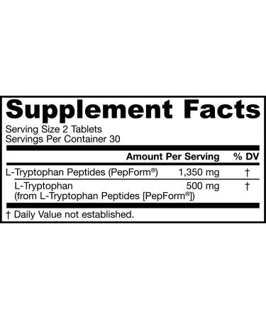 Jarrow Formulas L-Tryptophan Peptide - 60 Tablets for Mood & Sleep Support - Buy Online on SooperMarket.com