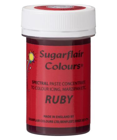 Sugarflair Ruby Spectral Food Colouring Paste Highly Concentrated for Use with Sugar Pastes Buttercream Royal Icing or Cake Mix Vibrant Colour Dye - 25g