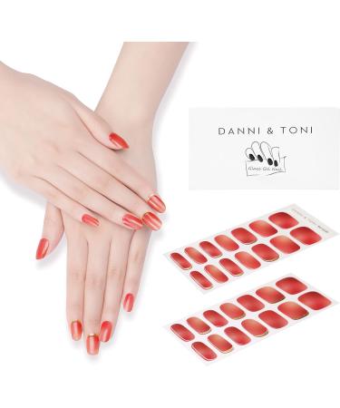 DANNI & TONI Sunset Shimmer Gel Nail Polish Strips - 28 Semi Cured Salon-Quality Stickers Set - Buy Online on SooperMarket.com