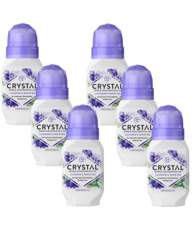 Crystal Mineral Deodorant Roll-On Lavender & White Tea 2.25 oz (Pack of 6)