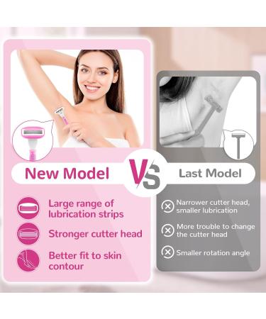 Premium Women's Razors Set - 2 Non-Slip Handles 14 Blades 360 Lubrication Pink - Smooth Irritation-Free Shaving - Buy Online on SooperMarket.com