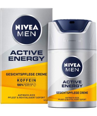 NIVEA MEN Active Energy Face Care Cream (50 ml) Revitalising Face Cream for Men Fast Absorbing Moisturiser Against Signs of Fatigue