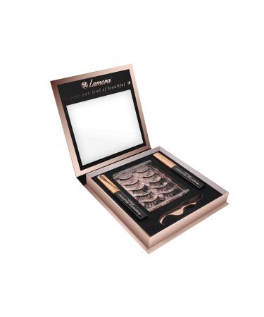 Lamora Reusable Magnetic Lashes | Waterproof Eyeliner & Applicator Kit | No Glue False Eyelashes | International Shipping - Buy Online on SooperMarket.com