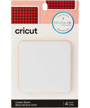 Cricut Coaster Blank with cork backing, Square Infusible Ink, White