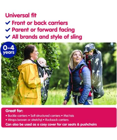 BundleBean Babywearing Fleece Lined Cover - Waterproof Sling and Carrier Cover | All-Weather Protection | Plain Black - Buy Online on SooperMarket.com