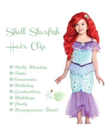 Green Shell Pearl Starfish Hair Clip Set - Acrylic Resin Alligator Clips for Women and Girls | Stylish Hair Accessories - Buy Online on SooperMarket.com