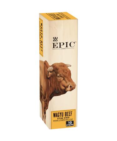 EPIC Wagyu Beef Steak Strips Grass-Fed Paleo Friendly 0.8 oz Strips 10 ct