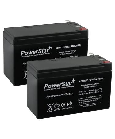PowerStar 12V 7.5AH Replacement Batteries for CP1290 12V 7.5AH F1/F2 x2