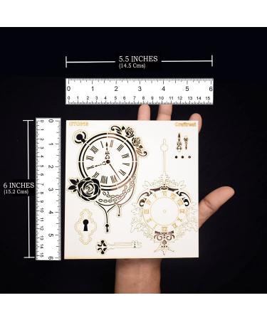 CrafTreat Clock Embellishments - Clock & Pocketwatch Design - 5.5X6 Inches - Chipboard Clock Face for Card Making and Scrapbooking - Buy Online on SooperMarket.com
