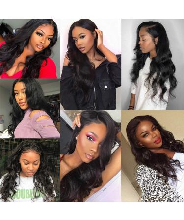 30 HD Transparent Lace Front Wig - Brazilian Body Wave for Black Women | 180% Density, Pre-Plucked, Natural Black Hair - Buy Online on SooperMarket.com