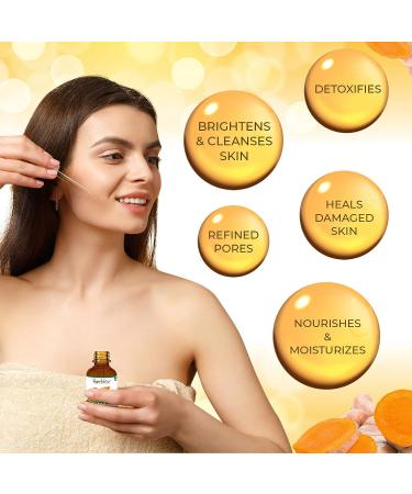 Herblov Turmeric Serum for Face & Body - All-Natural Skin Brightening Serum - Fights Acne, Evens Tone, Heals Scars - Made in the USA - Buy Online on SooperMarket.com