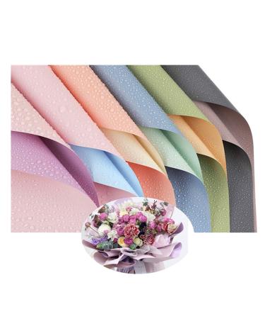 Leoyoubei 24 Counts Color Flower Bouquets Wrapping Paper Thick and Waterproof Florist Wrapping Paper Decorative Paper DIY Crafts 6 Different Double-Sided Colors 23 x 23 inch