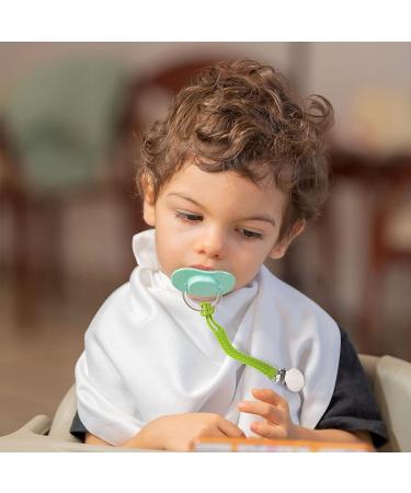 Nuanchu 4-Piece Silicone Pacifier Clips Set for Teething Toy - Navy Blue, Gray, Green - Baby Pacifier Holder for Boys and Girls - Buy Online on SooperMarket.com