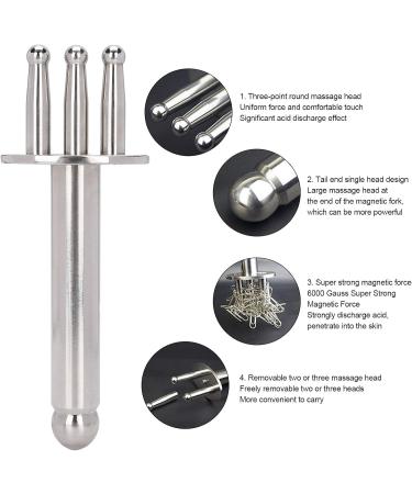 FILFEEL Magnetotherapy Pen Magnetic Fork Meridian Points Massage Lymphatic Acid Drainage Magnet Acid Discharge Pen for Relaxing Deep Tissue - Buy Online on SooperMarket.com