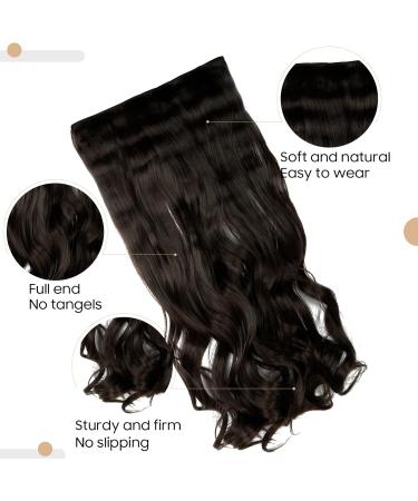 S-noilite Clip in Hair Extensions 24 Inch - Dark Brown Curly Wavy Hairpiece - Buy Online on SooperMarket.com