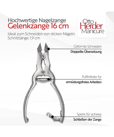 Buy Otto Herder Head Cutter - Stainless Steel Nail Tongs for Thick Toenails (16cm) | Foot Nail Scissors for Ingrown Toenails & Fingernails - International Shipping Available - Buy Online on SooperMarket.com