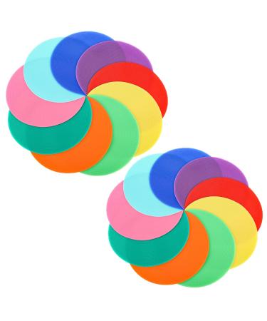 Patioer Spot Markers 9 inch 18 Pack Non Slip Rubber Agility Dots Flat Cones Floor Spots Agility Markers for Kids Soccer Basketball Speed Agility Training Classroom Activities