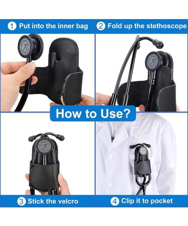 APDTEK Genuine Leather Stethoscope Holder for Littmann Stethoscopes - Left-Hand Black - Buy Online on SooperMarket.com