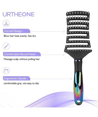 Curved Vented Detangling Hair Brush for Faster Blow Drying - Professional Vent Detangler for All Hair Types (Black) - Buy Online on SooperMarket.com