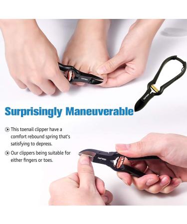 Podiatrist Toenail Clippers Heavy Duty Ingrown Toenail Clippers Thick Nail Clippers J2 Grade Stainless Steel Podiatry Ingrown Toenails Safe Tools (Black 5.5 Inch) Black 5.5 Inch - Buy Online on SooperMarket.com