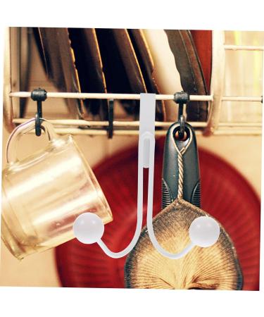 CIYODO 2pcs Double Hook Towel Rack Coat Hangers Metal Coat Hanger Hooks Hanging Hook Wall Mount Nail 14x9cm White - Buy Online on SooperMarket.com